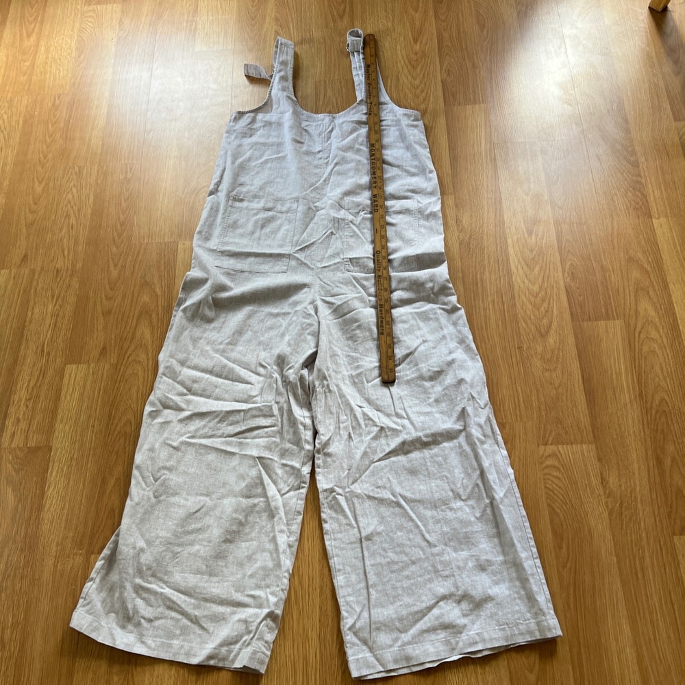 Lou Grey Linen Cotton Overalls Womens Sz S Coastal Oversized Wide Leg Comfy - Picture 7 of 11